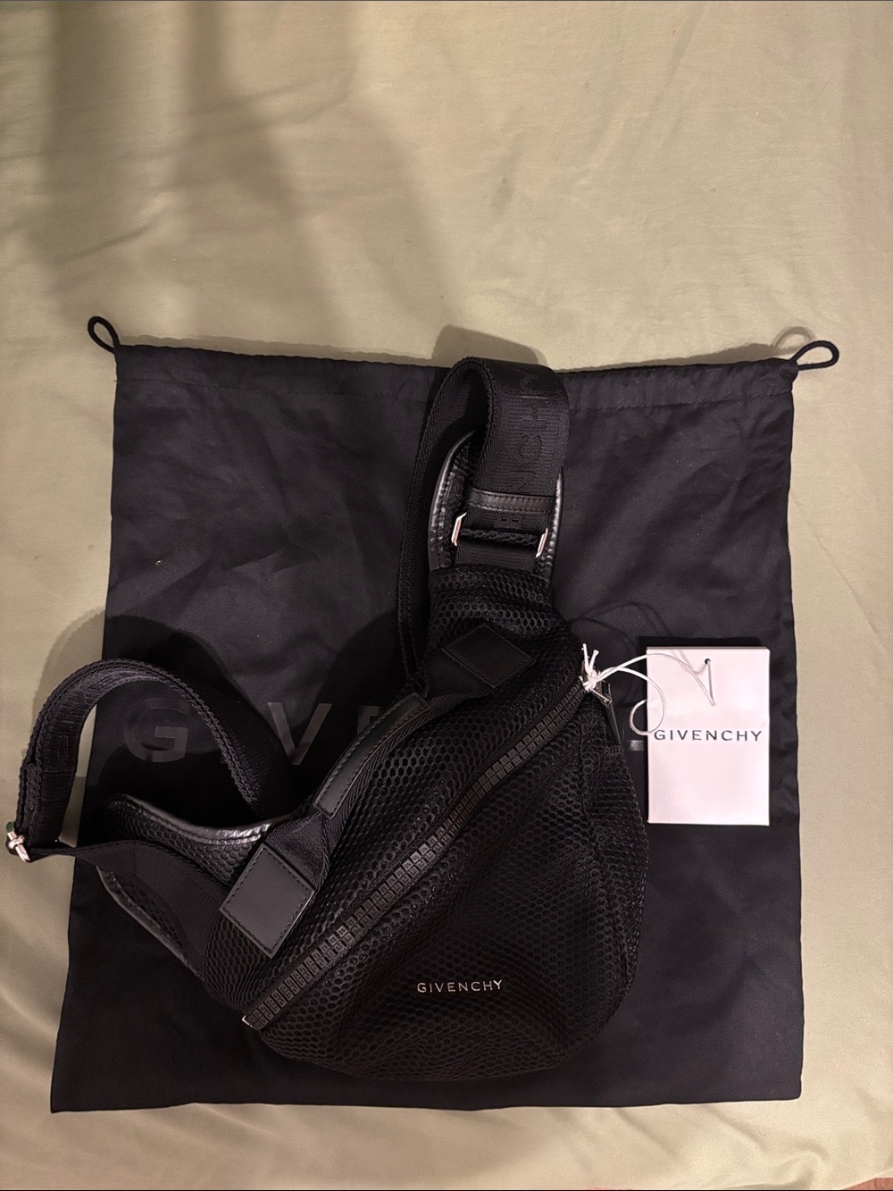Givenchy Black Mesh Crossbody Belt Bag
